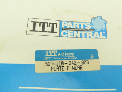 ITT Gould 52-110-242-003 Wear Plate F Pump 6" OD x 4" ID x 1/4" Thickness