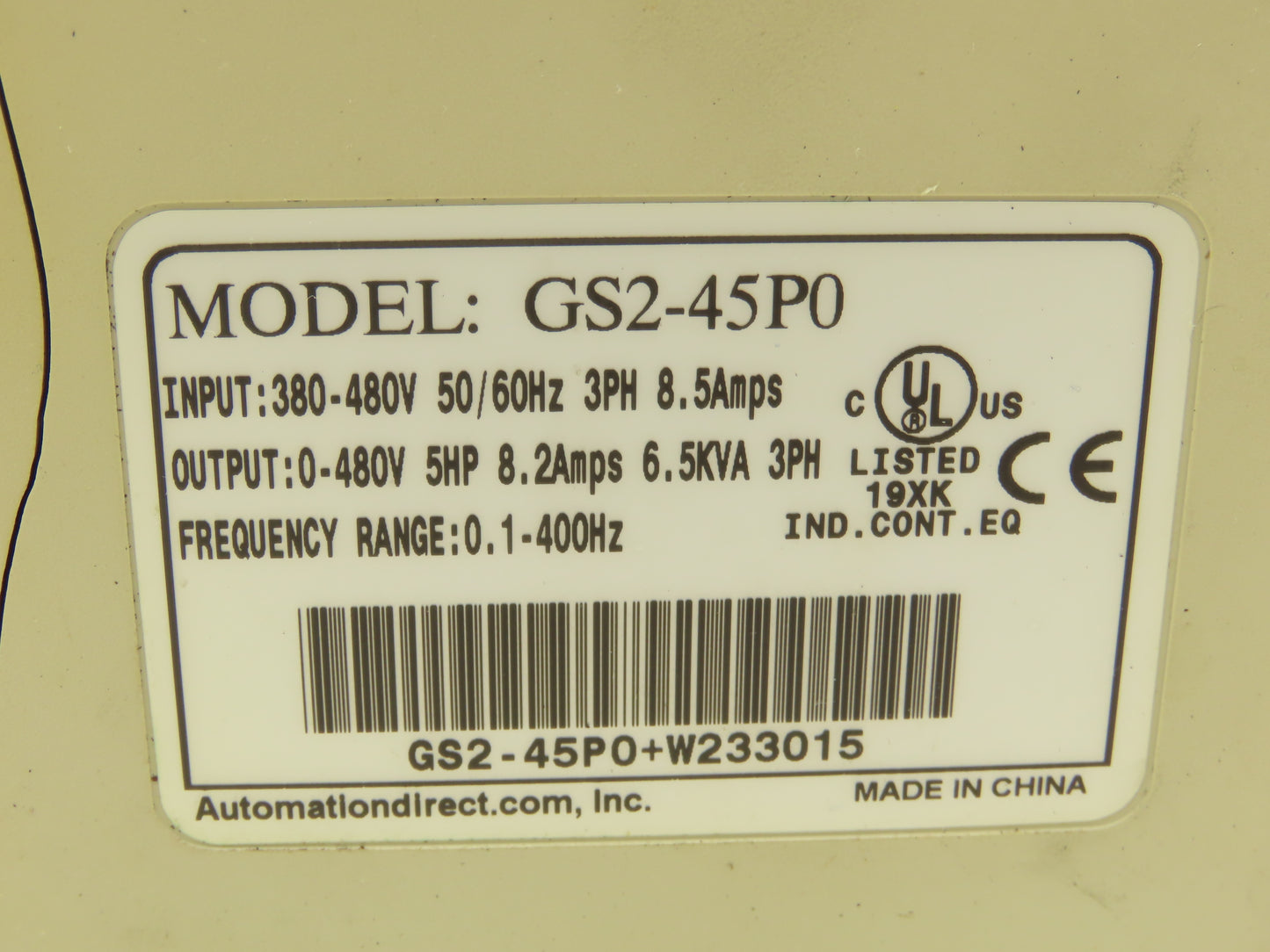 Automation Direct GS2-45P0 AC Micro VFD Drive GS2 Series 5HP 460V 3PH *Read