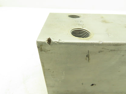 Daman D02HP25PP 2-Station Aluminum Hydraulic Manifold 1/2" & 3/4" NPT Ports