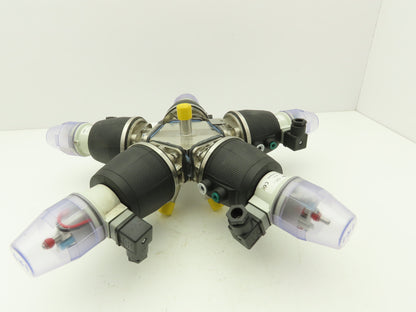 Swagelok Georg Fischer 5-Way Stainless Steel Diaphragm Valve & Actuators Assy