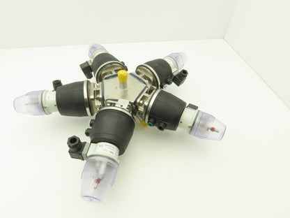 Swagelok Georg Fischer 5-Way Stainless Steel Diaphragm Valve & Actuators Assy