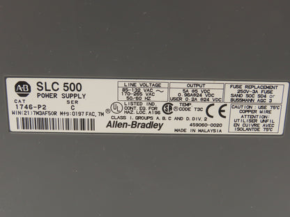 Allen Bradley 1746-P2 SLC500 Analog I/O Slot Rack Module Assembly *Read