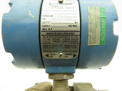 Rosemount 1151GP6E22B2 Differential Pressure Transmitter Max 45DCV WP 0-100 PSI