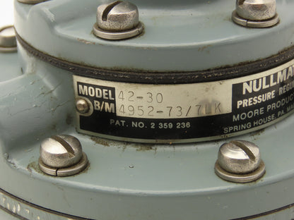 Moore Nullmatic 42-30 Pneumatic Air Pressure Regulator 1/2"NPT Brass