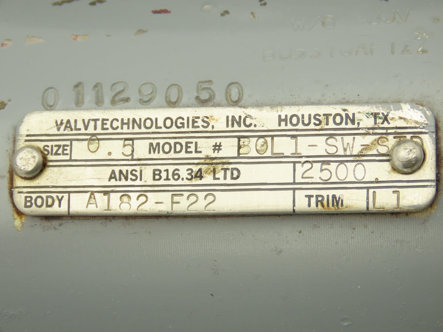 Valvtechnologies B0L1-SW-STD High Pressure Ball Valve 1/2" Socket Weld 2500psi