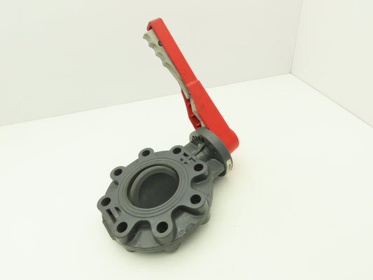 Spears 4" CPVC Butterfly Valve PVC Disc 8-Bolt w/Handle 150psi