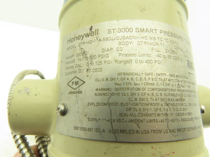 Honeywell ST3000 Pressure Transmitter 15-500PSIG W Regulating Valve 8' Capillary