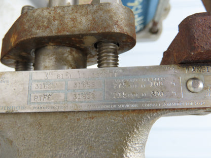 Jamesbury 3" 815L 11 3600TT Wafer Sphere Butterfly Valve 316SS ST-200B Actuator