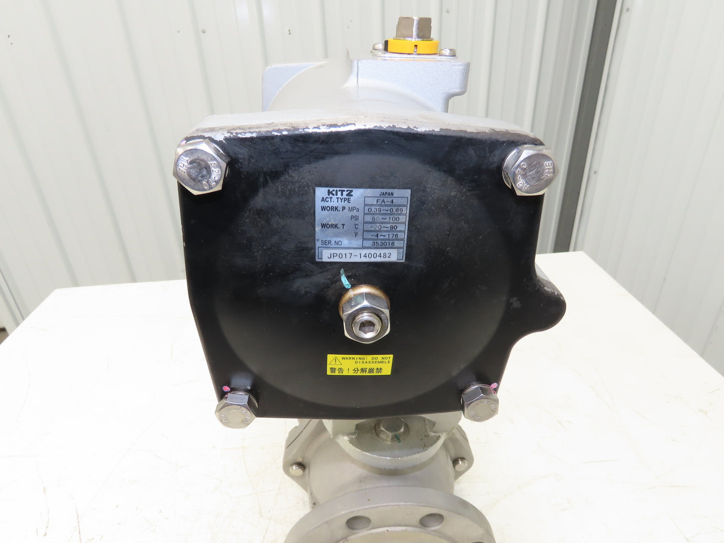 Kitz 10K-80 3" Stainless Ball Valve 316SS Flanged FA-4 Pneumatic Actuator