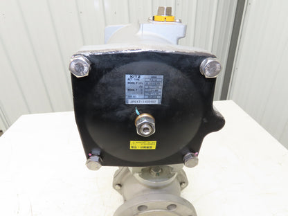Kitz 10K-80 3" Stainless Ball Valve 316SS Flanged FA-4 Pneumatic Actuator