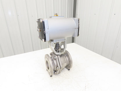 Kitz 10K-80 3" Stainless Ball Valve 316SS Flanged FA-4 Pneumatic Actuator