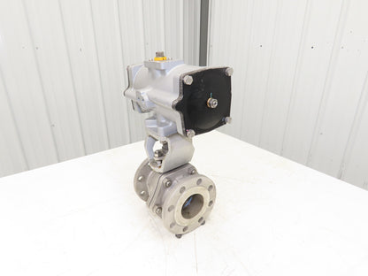 Kitz 10K-80 3" Stainless Ball Valve 316SS Flanged FA-4 Pneumatic Actuator