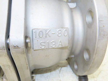 Kitz 10K-80 3" Stainless Ball Valve 316SS Flanged FA-4 Pneumatic Actuator