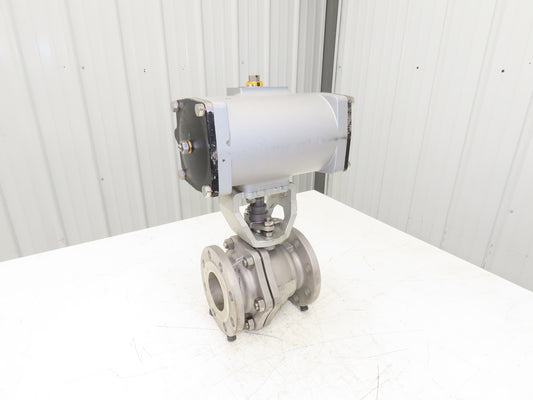 Kitz 10K-80 3" Stainless Ball Valve 316SS Flanged FA-4 Pneumatic Actuator