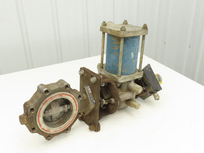 Jamesbury 4" 815L 11 3600TA-A Wafer Sphere Butterfly Valve 316SS ST200B Actuator