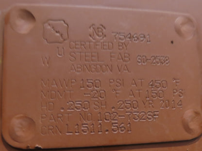 Steel Fab Vertical Compressed Air Receiver Tank 1060 Gallon 150 PSI 46"x 156"