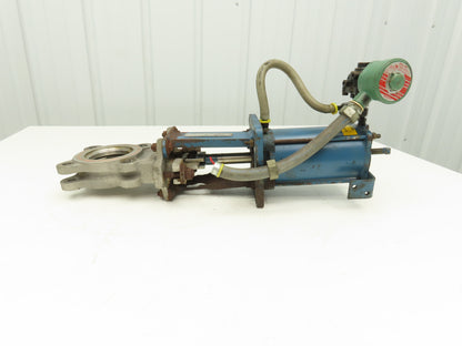 DeZurik KBD 3" 304 Stainless Knife Gate Valve w/Air Cylinder Actuator *Read*