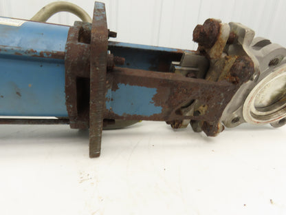 DeZurik KBD 3" 304 Stainless Knife Gate Valve w/Air Cylinder Actuator *Read*