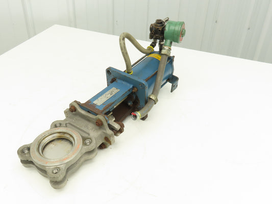 DeZurik KBD 3" 304 Stainless Knife Gate Valve w/Air Cylinder Actuator *Read*