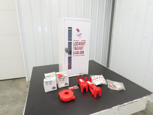 60+ Piece Lockout Tagout Station Scissor Hasp Cable & Valve Lockout Various Tags
