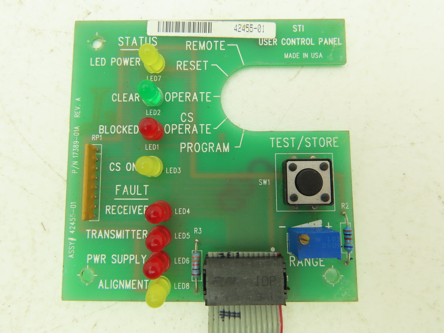 STI 42455-01 Printed Circuit Board PCB User Control Panel Card