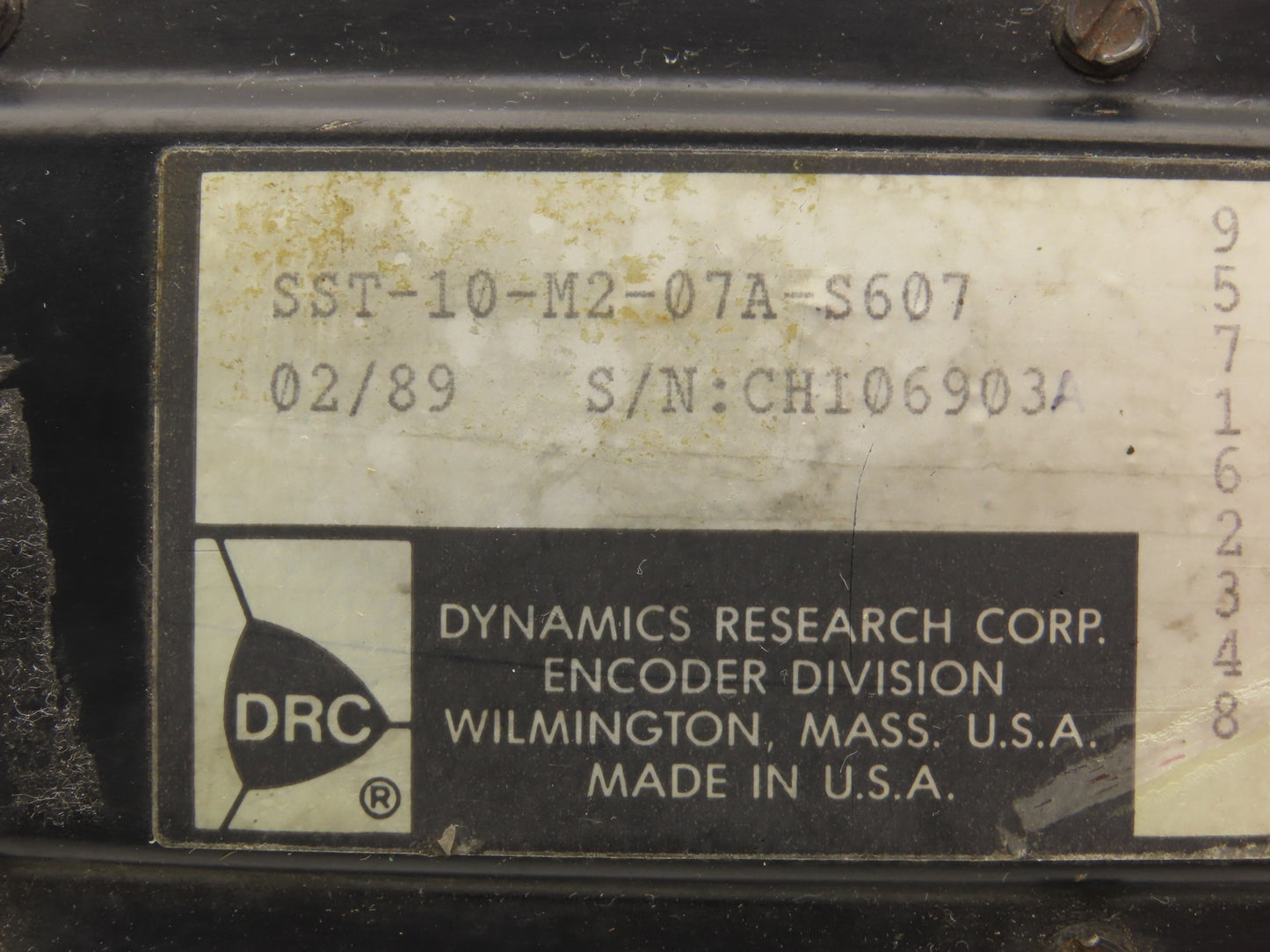 DRC Dynamics Research SST-10-M2-07A-S607 Metric Transducer Encoder 1/4" Shaft