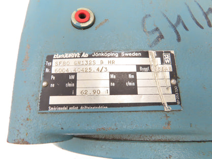 Sew Eurodrive SF80 GN132S B HR Helical Worm Gearbox 62.9 Ratio 29rpm Dual Shaft