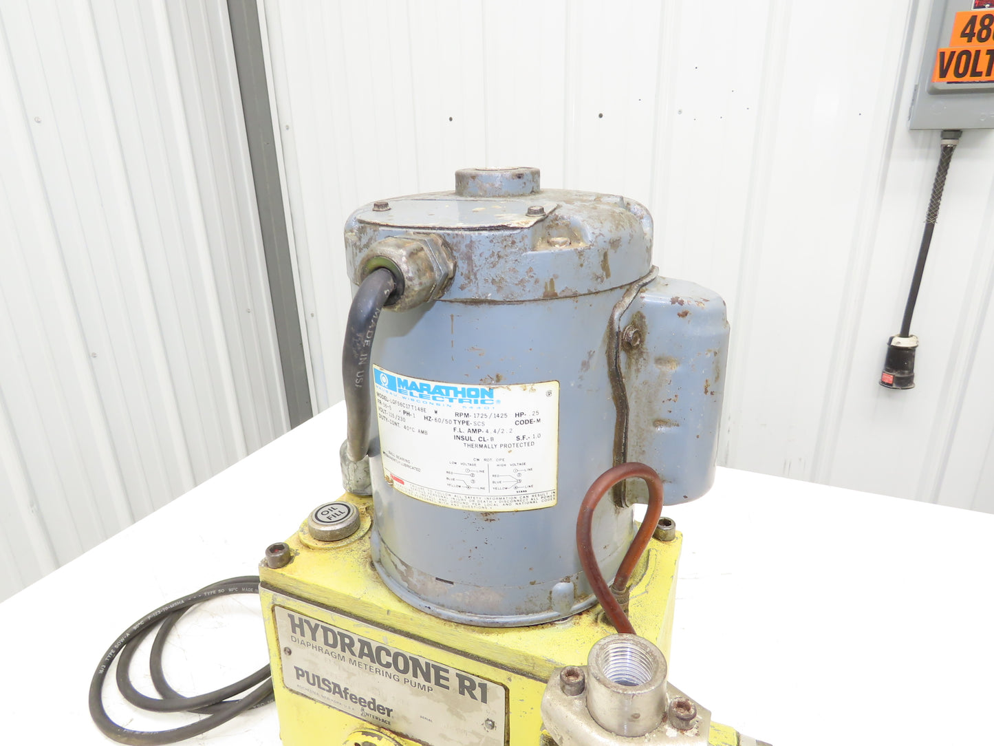 Pulsafeeder Hydracone R1 Metering Pump Hydraulically Actuated Diaphragm 1/4Hp