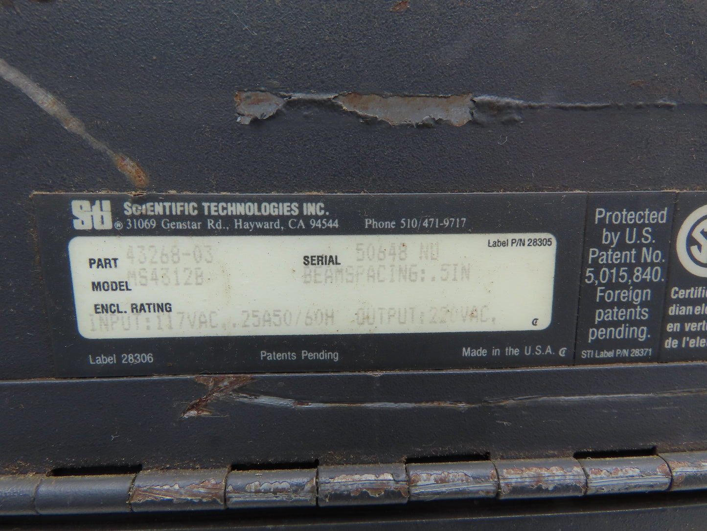 STI 43268-03 Mini Safe Flexsafe 4300B Light Curtain Control Box MS4312B