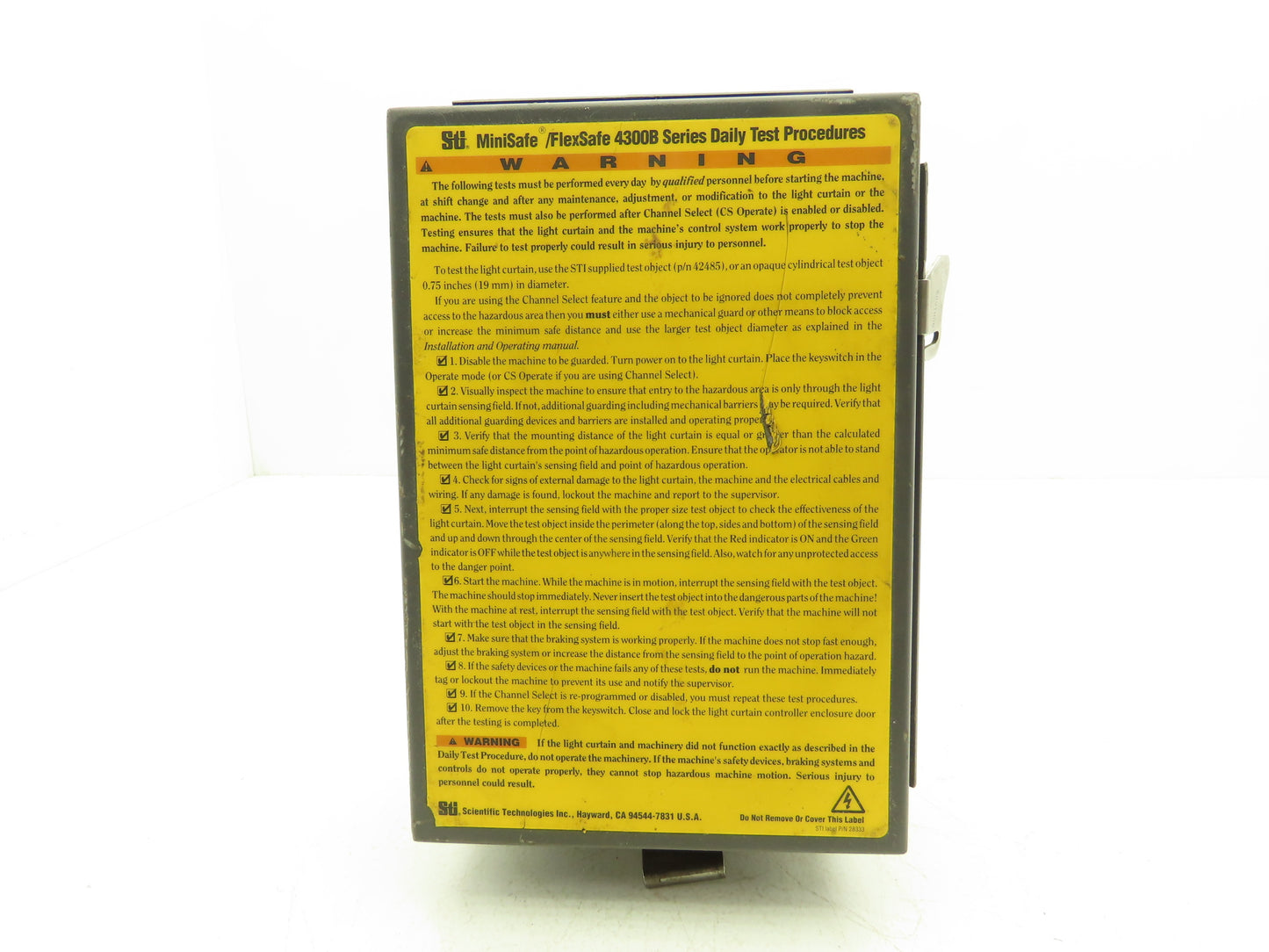 STI 43268-03 Mini Safe Flexsafe 4300B Light Curtain Control Box MS4312B