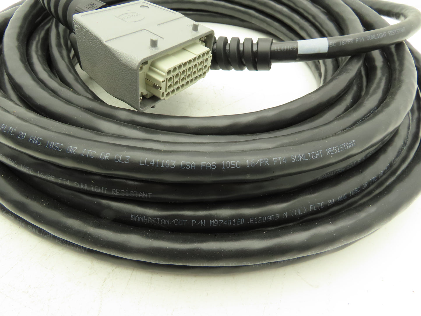 Harting 1042185A 32-Pin Extension Cable 70' Male & Female Straight hood