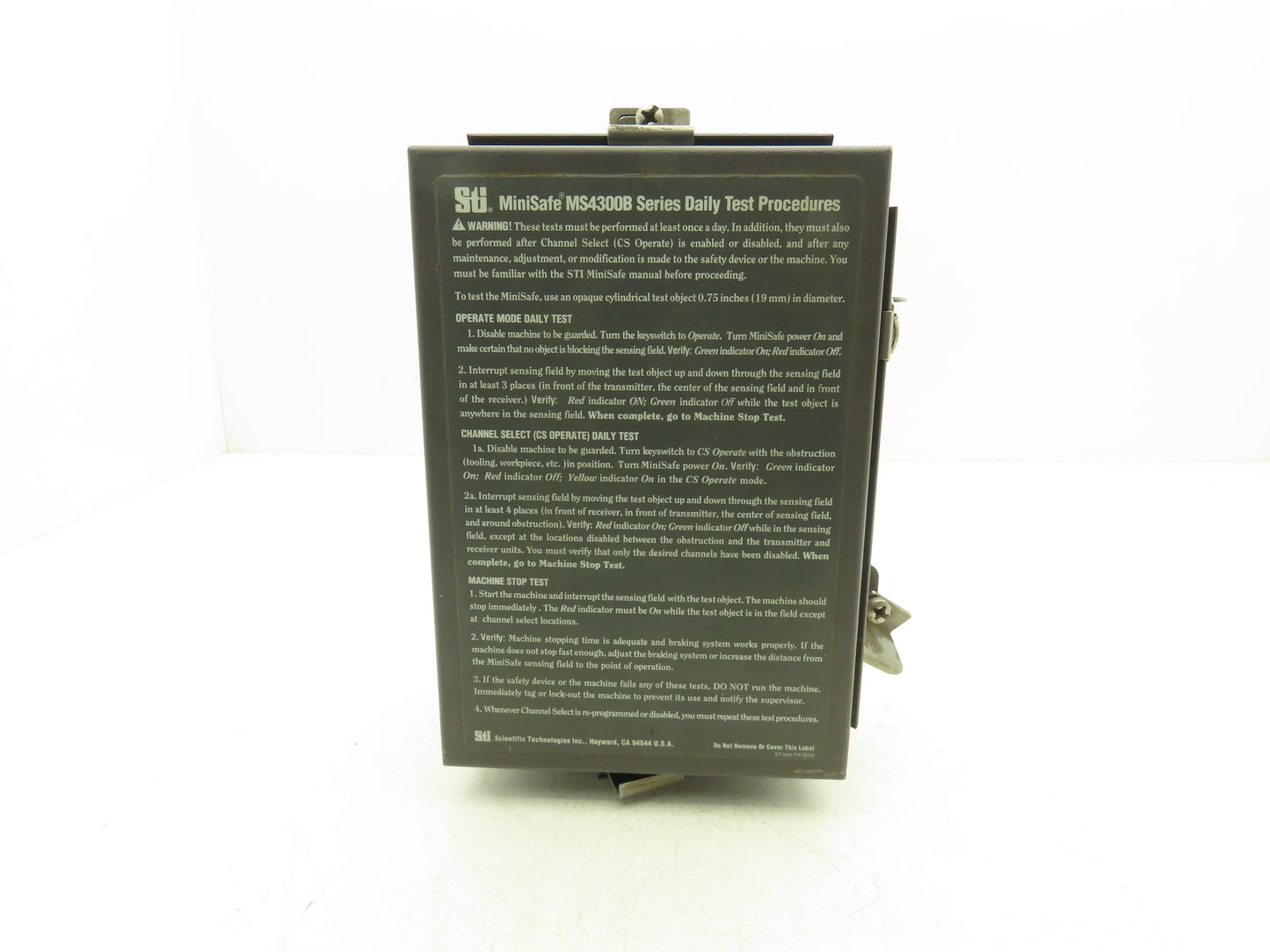 STI 43268-09 Mini Safe Flexsafe MS4300B Light Curtain Control Box MS4336B