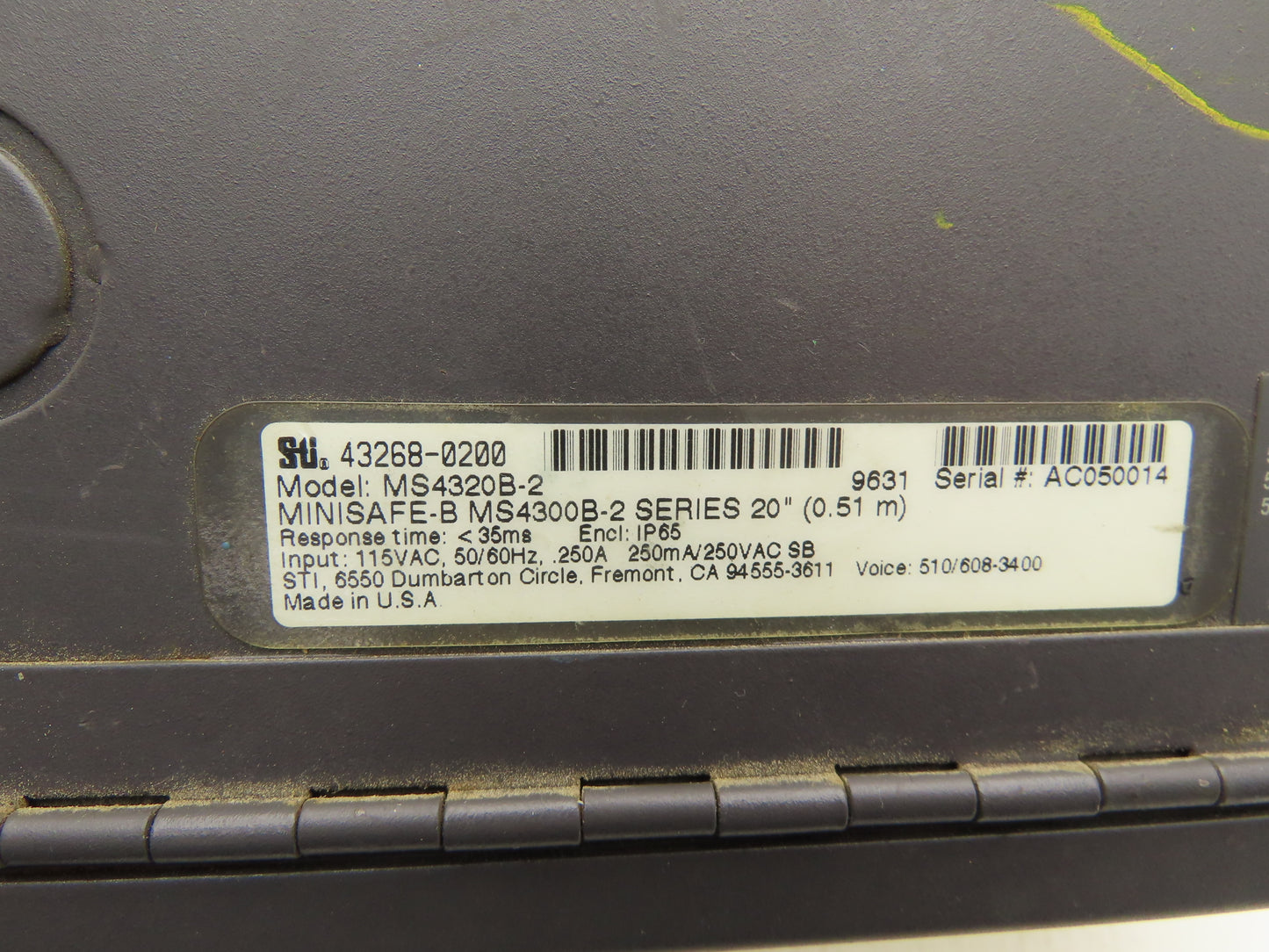 STI 43268-0200 Mini Safe Flexsafe MS4300B-2 Light Curtain Control Box MS4320B-2