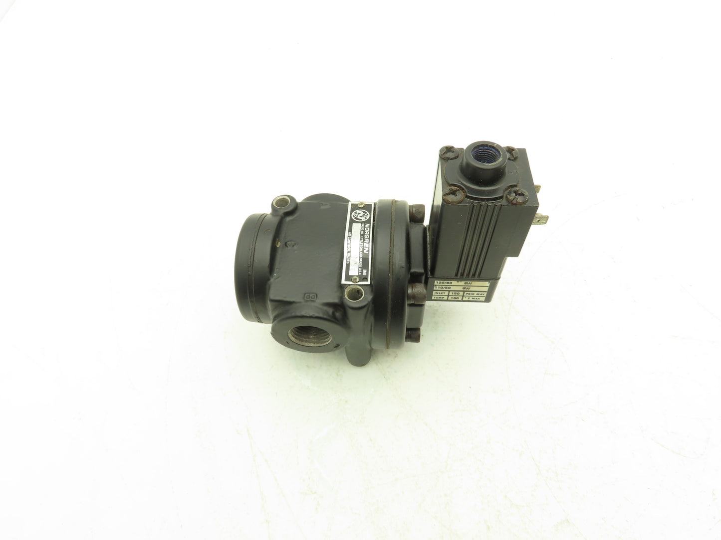 Norgren A1014C-A1 Poppet Solenoid Valve W 120VAC Control 1/2" NPT 150 PSIG NC