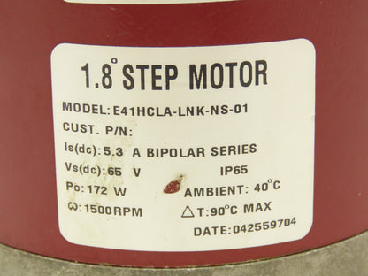 Pacific Scientific E41HCLA-LNK-NS-01 Servo Step Motor 1.8° 172W 1500 RPM 65V