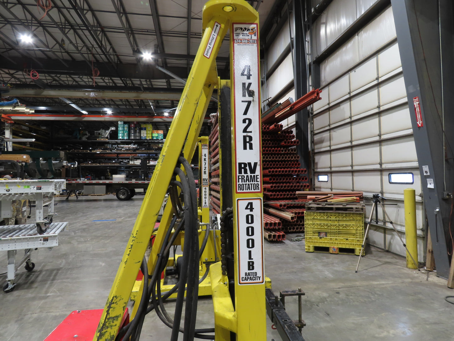 PWI 4K72R Mobile Frame Chassis Rotator RV Trailer Hydraulic 230/480V 3Ph 4000lbs