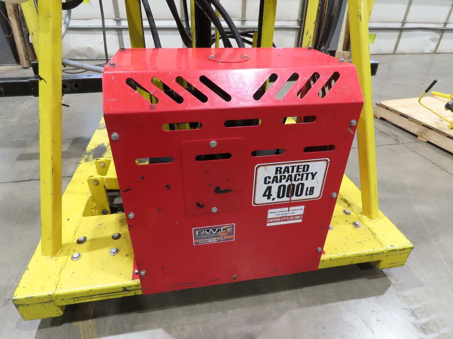 PWI 4K72R Mobile Frame Chassis Rotator RV Trailer Hydraulic 230/480V 3Ph 4000lbs