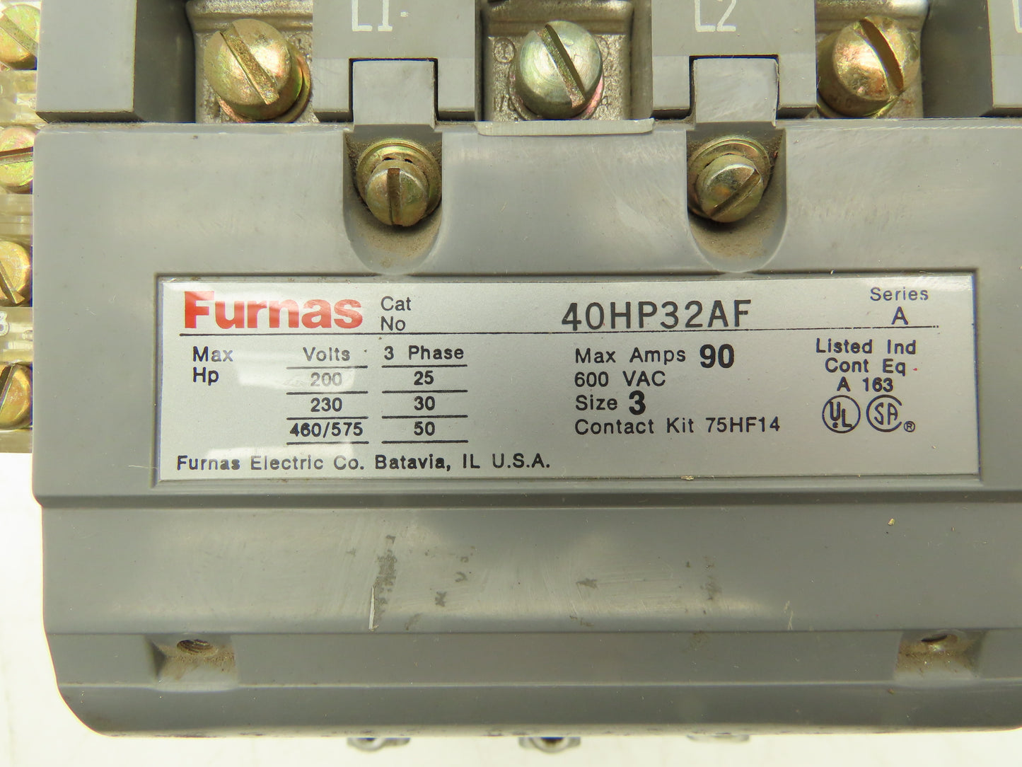 Furnas 40HP32AF Contactor Motor Starter 3Ph 600v 50Hp Ser A Coil 120v