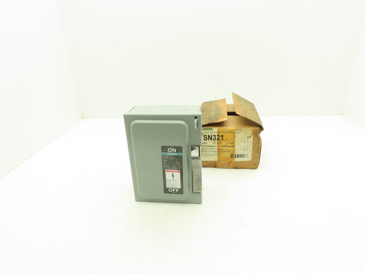 Siemens SN321 30A Fusible Heavy Duty Disconnect 240VAC 2 Pole Type 1 Series A