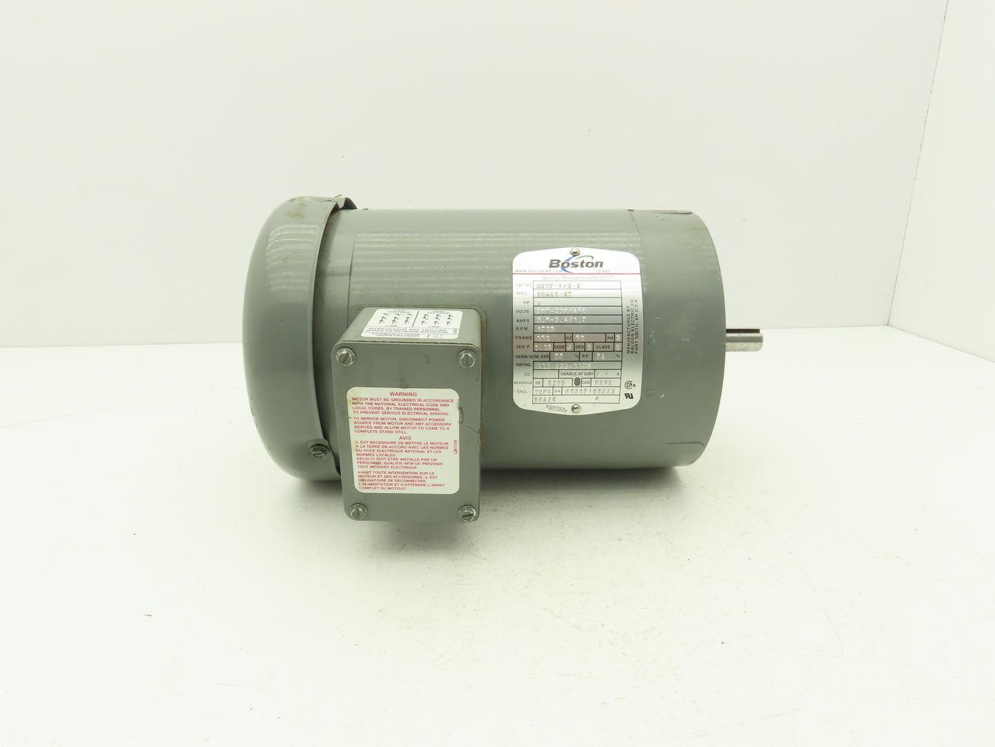 Boston Gear HUTF-5/8-B AC Motor 1Hp 1725 RPM 230/460V 3PH 56C TEFC