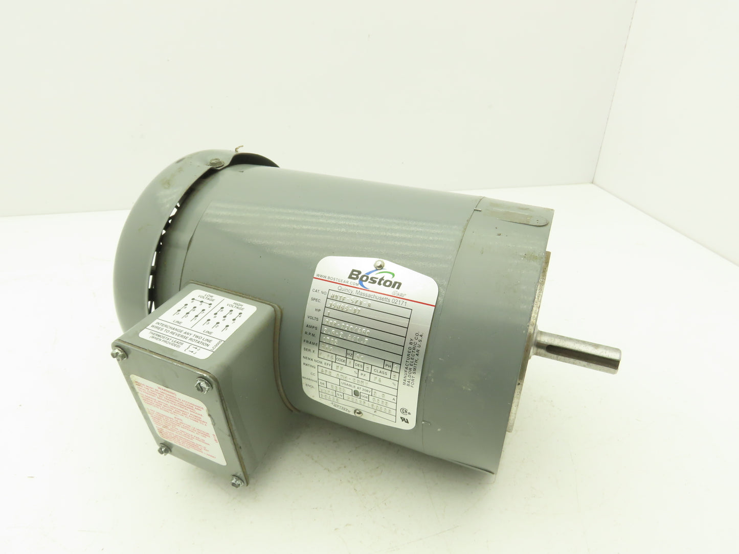 Boston Gear HUTF-5/8-B AC Motor 1Hp 1725 RPM 230/460V 3PH 56C TEFC