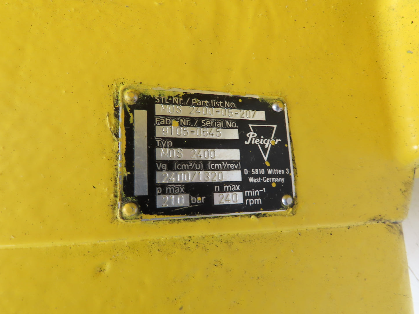 Pleiger MOS 2400-05-207 Hydraulic Radial Piston Screw Motor 3000 PSI