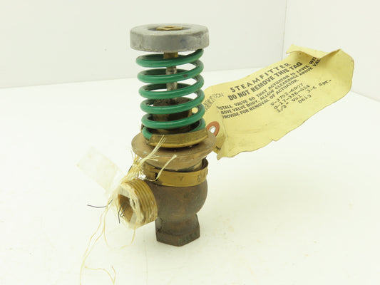 Johnson Controls V-3752-6007 1/2" Steam Union Angle Valve 3-6 PSI