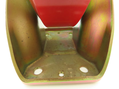 200x42mm 8" Red Polyurethane Rigid Plate Caster Wheel  Lot of 4