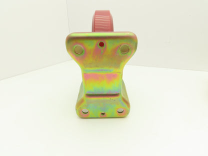 200x42mm 8" Red Polyurethane Rigid Plate Caster Wheel  Lot of 4