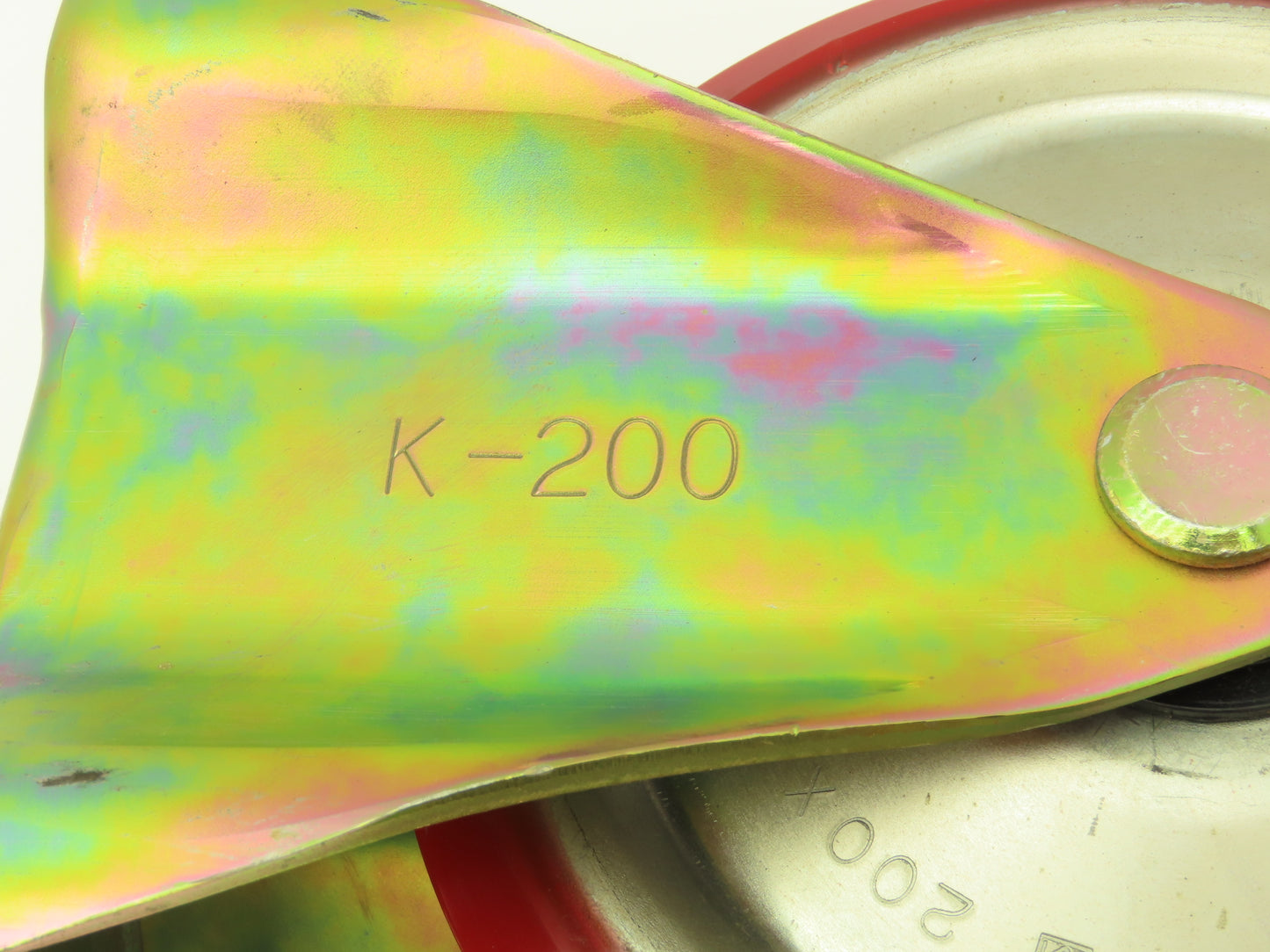 200x42mm 8" Red Polyurethane Rigid Plate Caster Wheel  Lot of 4