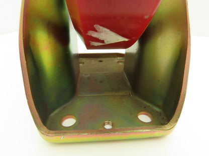 200x42mm 8" Red Polyurethane Rigid Plate Caster Wheel  Lot of 4