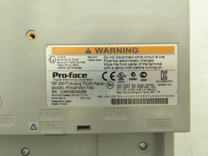 Pro-Face PFXGP4501TAD Analog HMI Operator Display Touch Panel 24V