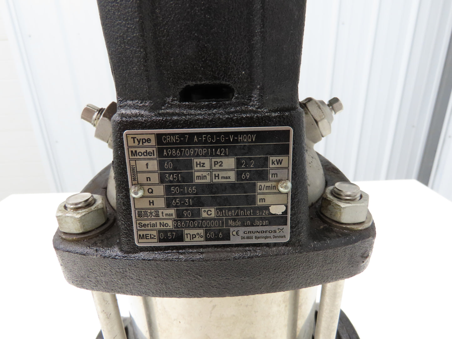 Grundfos CRN5-7 A-FGJ-G-V-HQQV Inline Centrifugal Pump 1-1/4" Flanged 230/460V