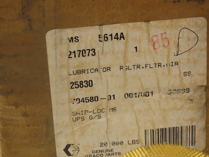 Graco 217073 Air Filter Regulator Lubricator Assy 3/4"NPT 106150, 207755, 214849